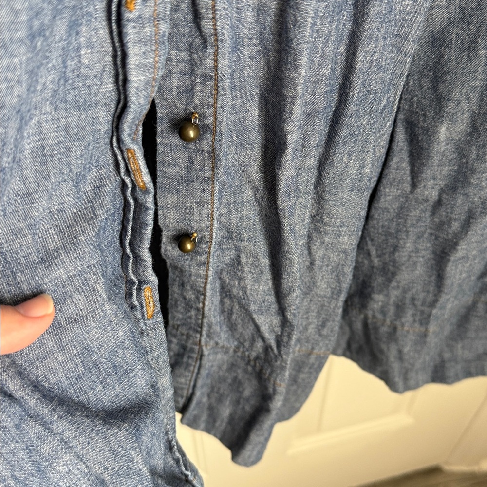 Talbots Petite Denim Blue Button-Up Dress - Picture 5 of 8